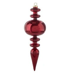 Raz 12.5" Large Red Finial Glass Christmas Ornament 4222885 -Online Christmas Decoration 4222885 1 01713.1657747430