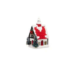 Raz 4" Chalet Cabin Glass Christmas Ornament 4320942 -Online Christmas Decoration 4320942b 98927.1683836646