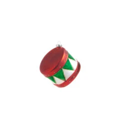 Raz 3.5" Red And Green Drum Glass Christmas Ornament 4322900 -Online Christmas Decoration 4322900a 31596.1684347372