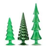 Raz Set Of 3 Green Glass Trees Christmas Decoration 4322913