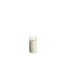 Uyuni Moving Flame Clear Glass Ivory Pillar Battery Candle -Online Christmas Decoration 4324003 38816.1691673407