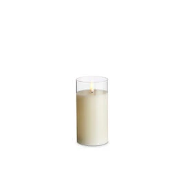 Uyuni Moving Flame Clear Glass Ivory Pillar Battery Candle -Online Christmas Decoration 4324018 25585.1691673403