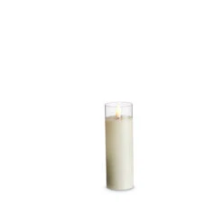 Uyuni Moving Flame Clear Glass Ivory Pillar Battery Candle -Online Christmas Decoration 4324019 42653.1691673411