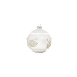 Raz 4" White Textured Pinecone Glass Christmas Ornament 4324587 -Online Christmas Decoration 4324587a 20499.1684952652