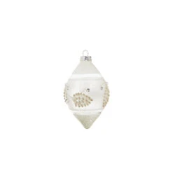 Raz 4" White Textured Pinecone Glass Christmas Ornament 4324587 -Online Christmas Decoration 4324587b 76120.1684952655