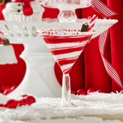 Raz Eric Cortina 6" Peppermint Cocktail Glass Christmas Ornament 4353119