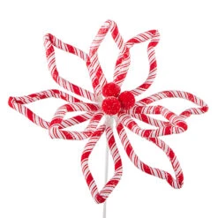 Raz 16.5" Or 24.5" Peppermint Floral Poinsettia Christmas Tree Pick -Online Christmas Decoration F4206712 12261.1650551925