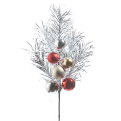 Raz 28" Tinsel And Ball Ornament Christmas Tree Spray F4302401