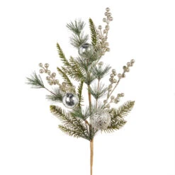 Raz 16" Or 27" Pine And Berry With Silver Ball Ornament Christmas Tree Spray -Online Christmas Decoration F4306665 13437.1686059763