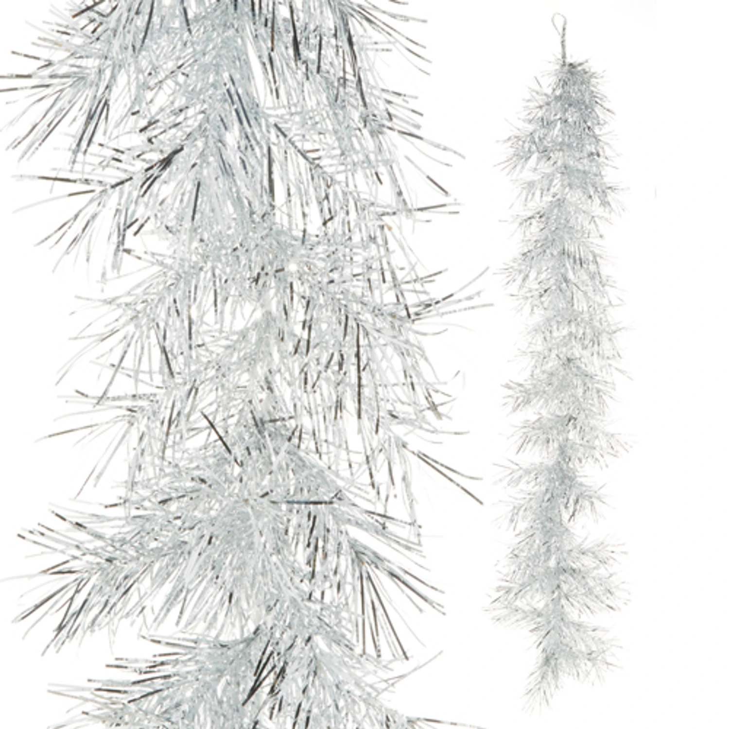 Raz 6' Silver Tinsel Garland G4302376 2 Raz 6' Silver Tinsel Garland G4302376 - Image 2