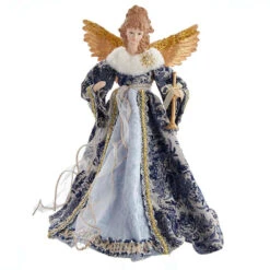 Kurt Adler 17" Indigo Blue Delft Angel Christmas Tree Topper J6099