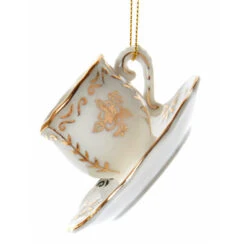 Kurt Adler 3" White And Gold Teacup Porcelain Christmas Ornament J7487 -Online Christmas Decoration J7487b 04190.1653410211