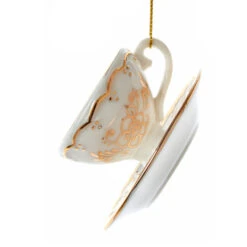 Kurt Adler 3" White And Gold Teacup Porcelain Christmas Ornament J7487 -Online Christmas Decoration J7487c 11117.1653410215