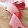 Raz 4" Red And White Tweed Wired Christmas Ribbon R4227742