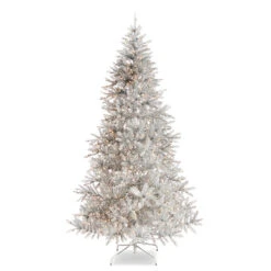 Raz 7.5' Or 9' Silver Tinsel Christmas Tree With Forever Lit Clear Lights 5 Raz 7.5' Or 9' Silver Tinsel Christmas Tree With Forever Lit Clear Lights -Online Christmas Decoration T4352008 49141.1686667813