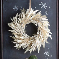 Raz 24" Cream Cedar And Laurel Leaf Christmas Wreath W4306696