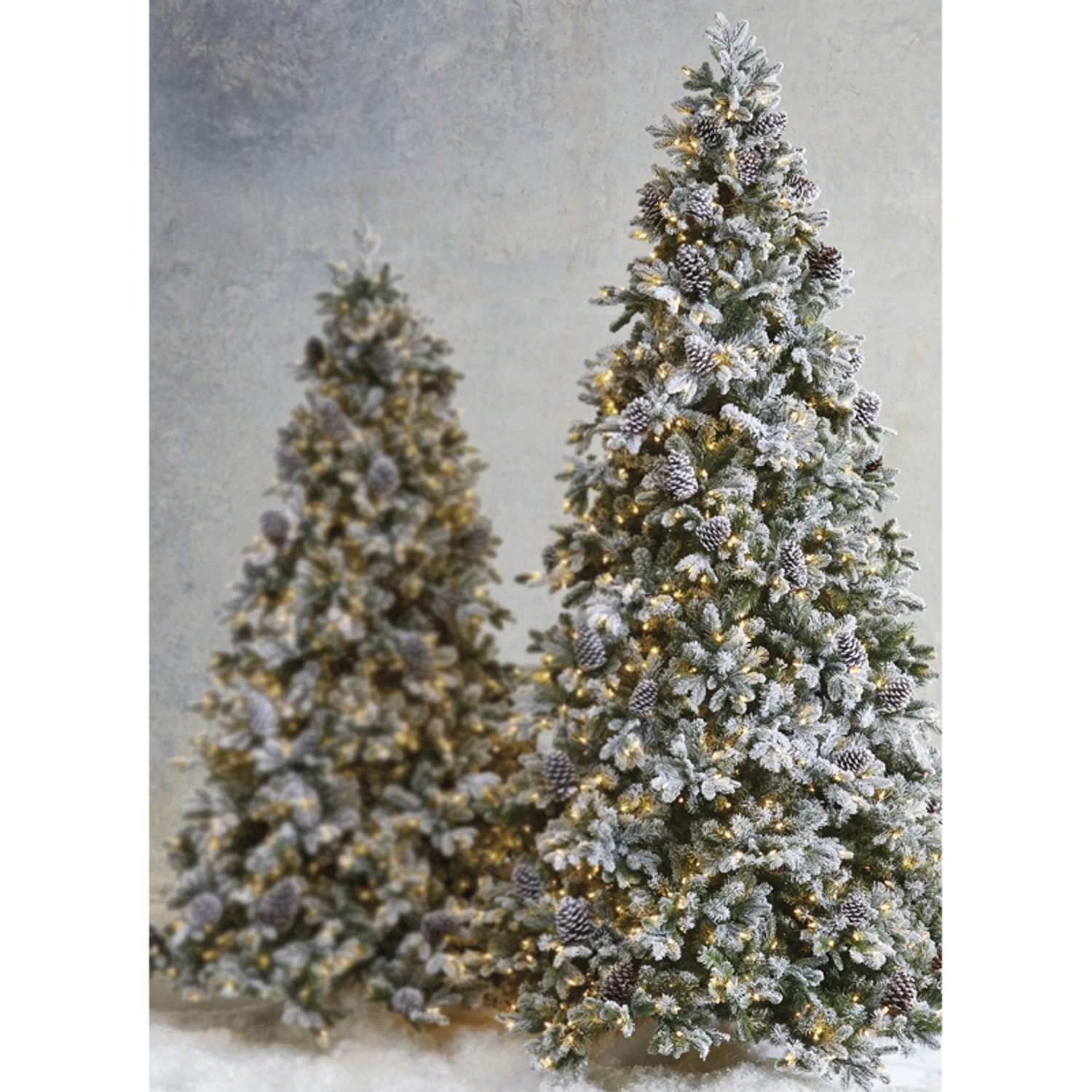 Raz 7.5' Pre-Lit Flocked Spruce Christmas Tree W/ Clear Lights T4052012 1 Raz 7.5' Pre-Lit Flocked Spruce Christmas Tree W/ Clear Lights T4052012