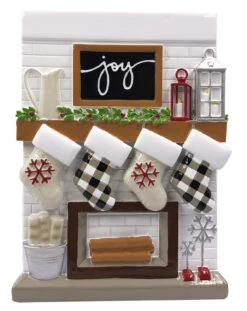 5" Fireplace Mantle Stocking Family Of 4 Personalized Christmas Ornament OR2030-4 -Online Christmas Decoration api5qi9f5 56433.1664990053