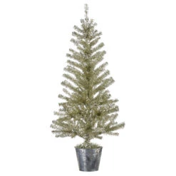 Raz Champagne Tinsel Tree In Galvanized Bucket Christmas Decoration -Online Christmas Decoration apifrnpkd 66325.1646091896