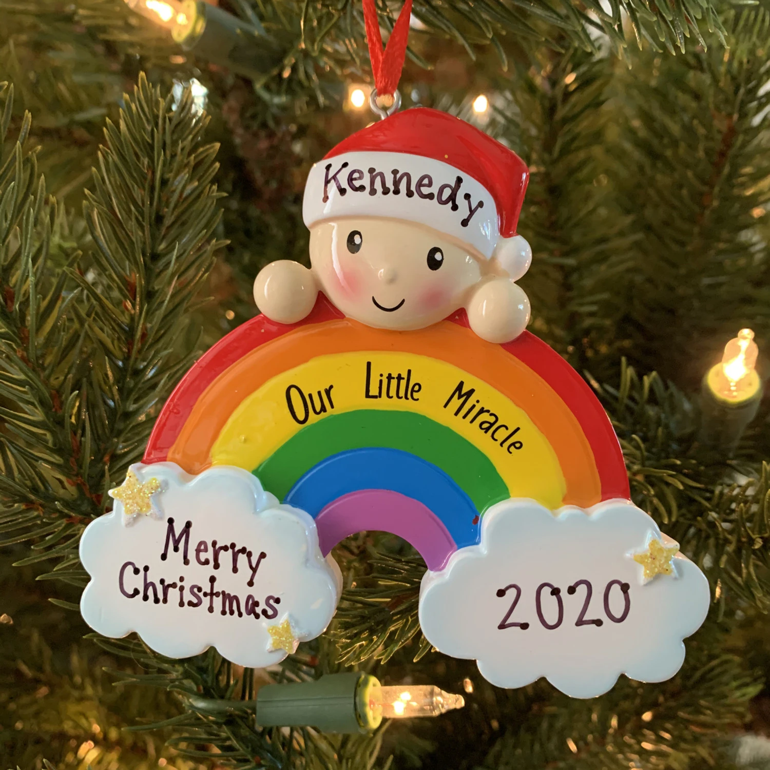 Our Little Miracle Rainbow Baby Personalized Christmas Ornament OR1965 2 Our Little Miracle Rainbow Baby Personalized Christmas Ornament OR1965 - Image 2