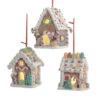 Kurt Adler 3.75" LED Lighted Claydough Candy Gingerbread House Christmas Ornament D4043