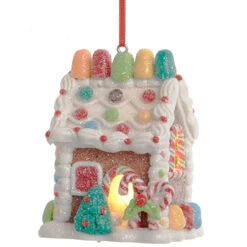 Kurt Adler 3.75" LED Lighted Claydough Candy Gingerbread House Christmas Ornament D4043 -Online Christmas Decoration apijkeye6 92284.1646091926