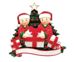 Couple Opening Presents Personalized Christmas Ornament OR1523-2 -Online Christmas Decoration apiow2shs 60512.1646091875