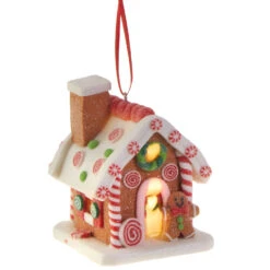 Raz 3.25" LED Lighted Claydough Gingerbread House Christmas Ornament 3815534 -Online Christmas Decoration apipa6o90 32364.1646091909