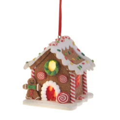 Raz 3.25" LED Lighted Claydough Gingerbread House Christmas Ornament 3815534 -Online Christmas Decoration apiprgoun 04451.1646091907