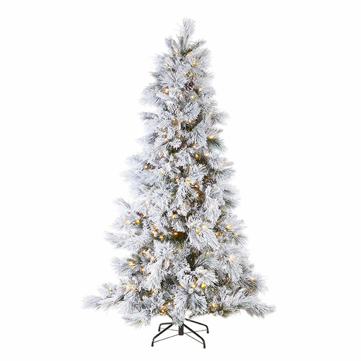 Raz 7.5' Or 9' Pre Lit Flocked Pine Christmas Tree 2 Raz 7.5' Or 9' Pre Lit Flocked Pine Christmas Tree - Image 2