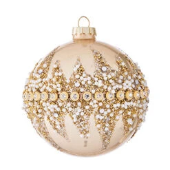Raz 6" Gold Beaded Glass Christmas Ornament 4022874 -Online Christmas Decoration apixmjsah 87808.1646091884