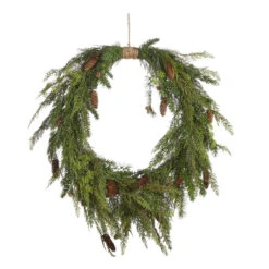 Raz 30" Oval Cedar And Pinecone Christmas Wreath W4011591 -Online Christmas Decoration apixurrl1 08251.1646091932