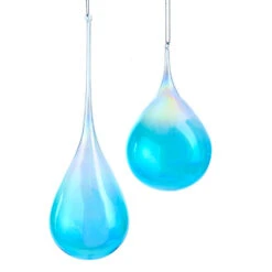 Kurt Adler 5" Blue Drop Glass Christmas Ornament D3554