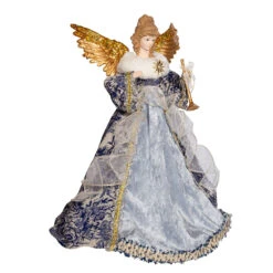 Kurt Adler 17" Indigo Blue Delft Angel Christmas Tree Topper J6099 -Online Christmas Decoration j6099 01 06554.1653408818